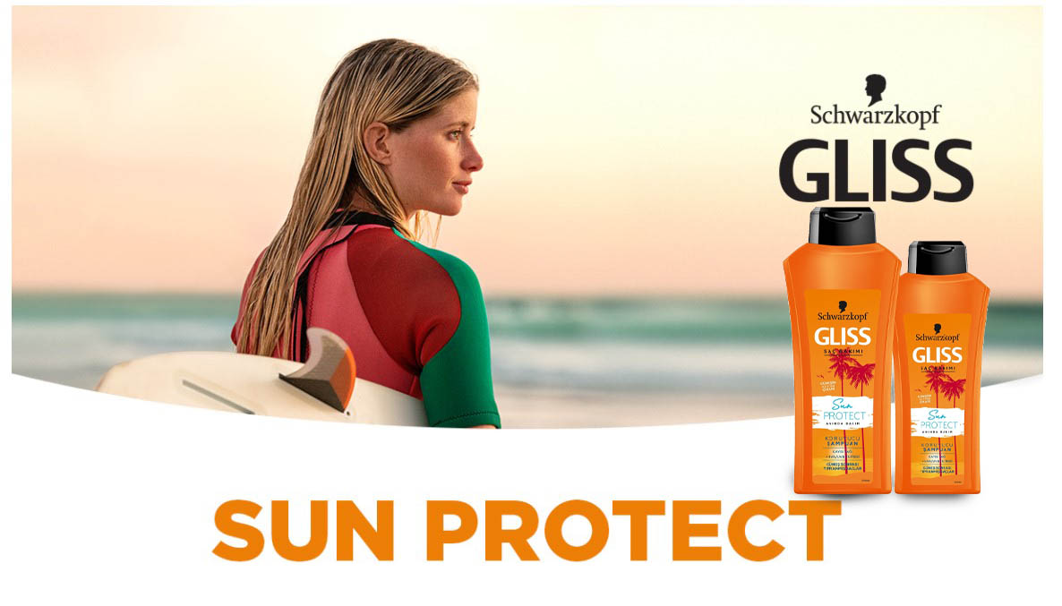 شامپو مو گلیس نارنجی مدل SUN PROTECT حجم 525 ملی لیتر